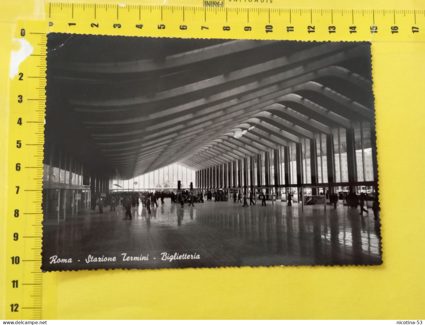 CT-05790- ROMA - STAZIONE TERMINI - BIGLIETTERIA -ANIMATA VIAGGIATA 1957 - Stazione Termini