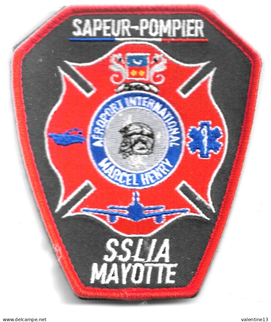 Ecusson Tissu SAPEURS POMPIERS AEROPORT SSLIA MAYOTTE 976 - Firemen