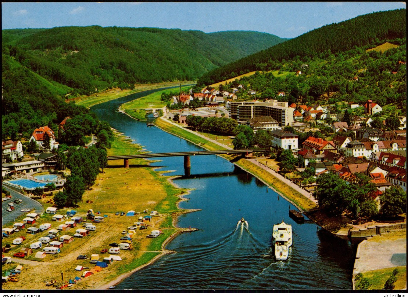 Ansichtskarte Bad Karlshafen Blick Auf Die Stadt - Dampfer 1973 - Bad Karlshafen