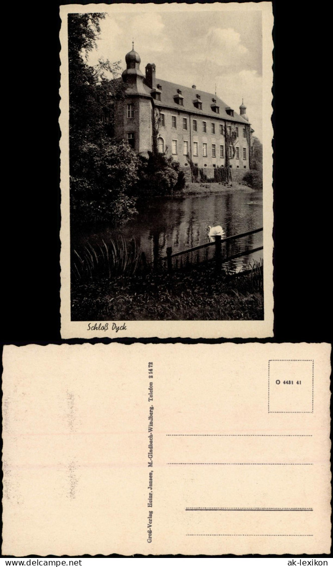 Ansichtskarte Mönchengladbach Schloss Dyck Teich Mit Schwan 1941 - Mönchengladbach