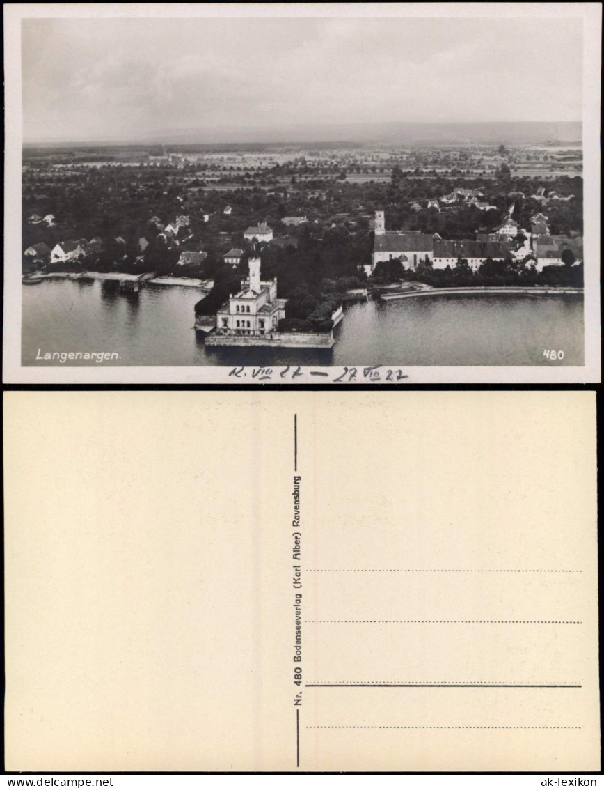 Langenargen Am Bodensee Luftbild Panorama Totale Vom Flugzeug Aus 1927 - Langenargen