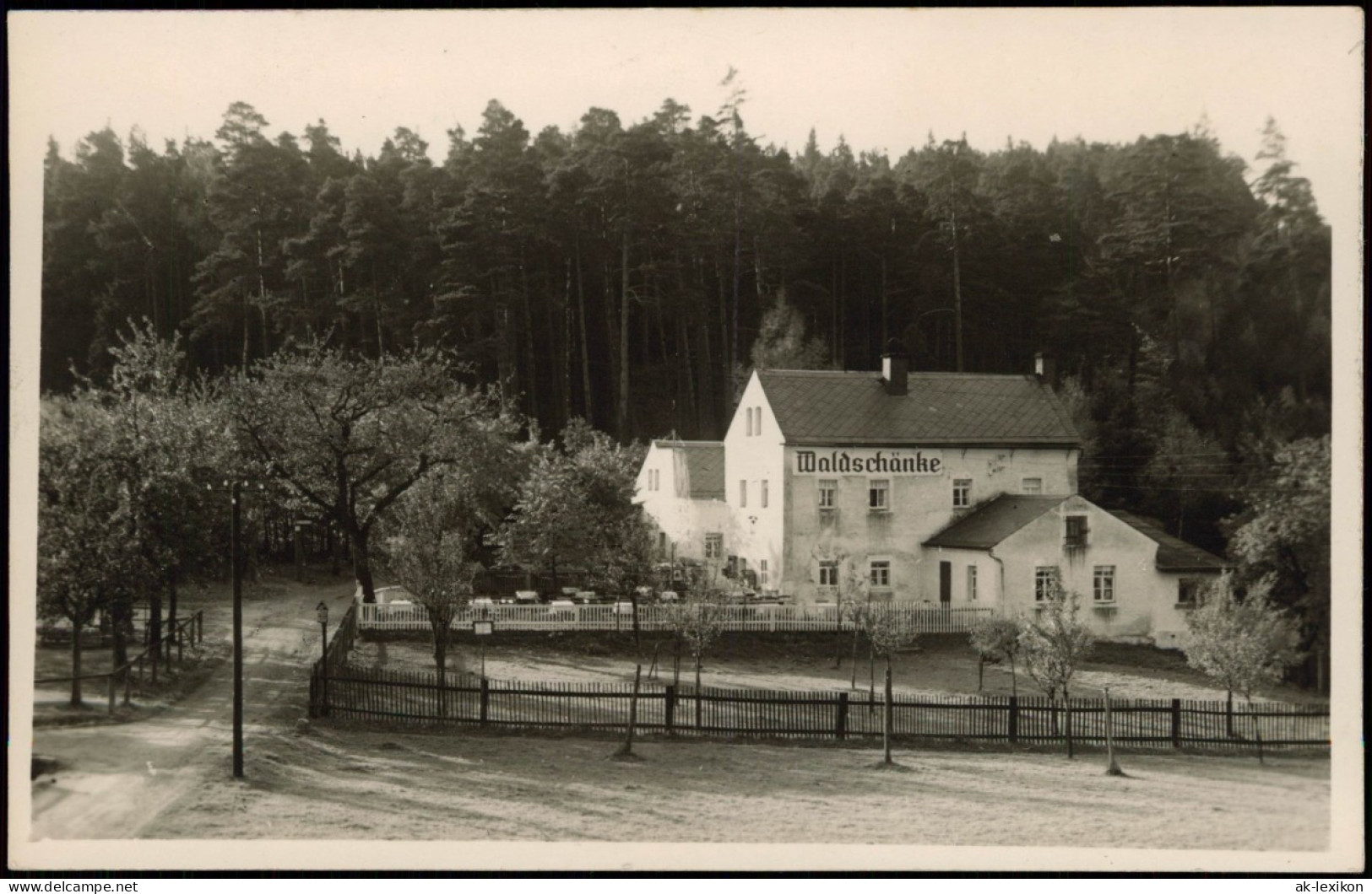 Ansichtskarte Hartha Ferienobjekt Waldschänke DDR Foto-Handabzug Karte 1961 - Hartha