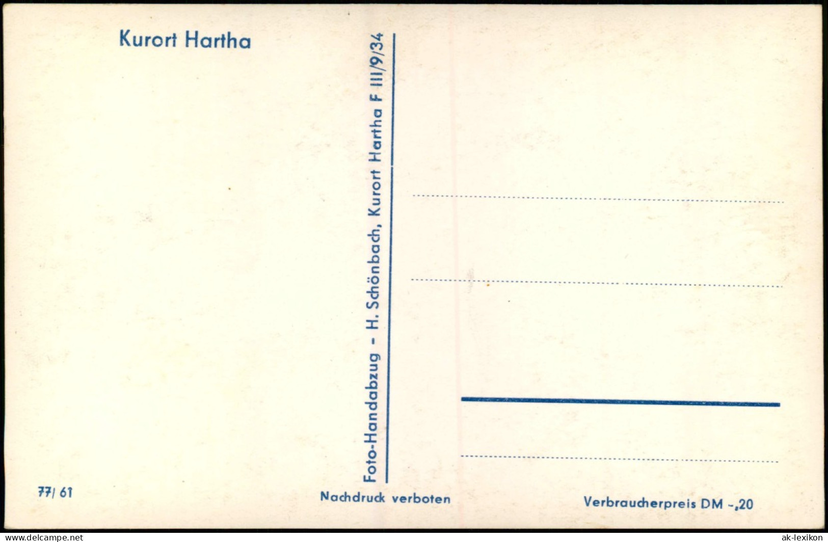 Ansichtskarte Hartha Ferienobjekt Waldschänke DDR Foto-Handabzug Karte 1961 - Hartha