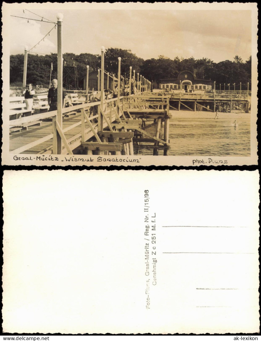Ansichtskarte Graal-Müritz Seesteg Und Wismut Sanatorium 1954 - Graal-Müritz