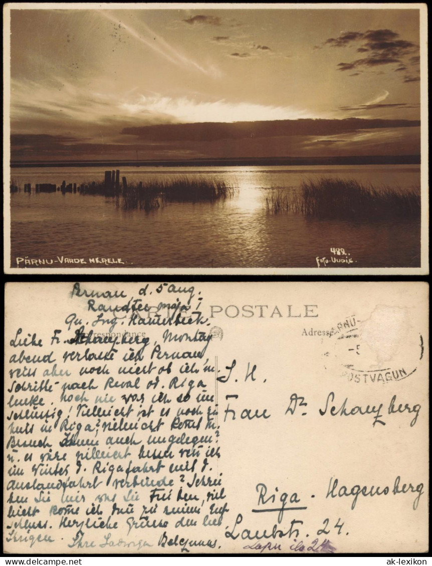 Postcard Pernau Pärnu Vaade Merele - Stimmungsbild 1928 - Estonia
