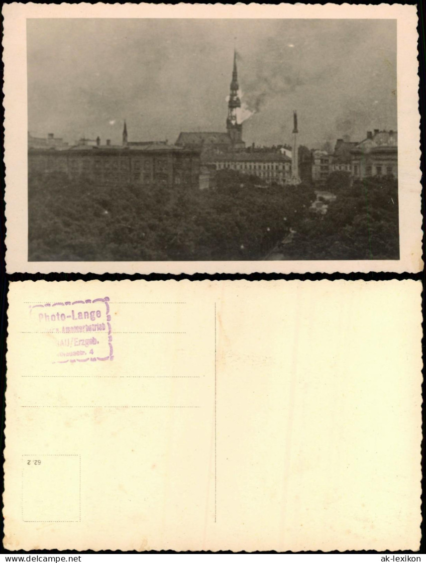 Postcard Riga Rīga Ри́га Brennende Kirche 1962 - Lettland