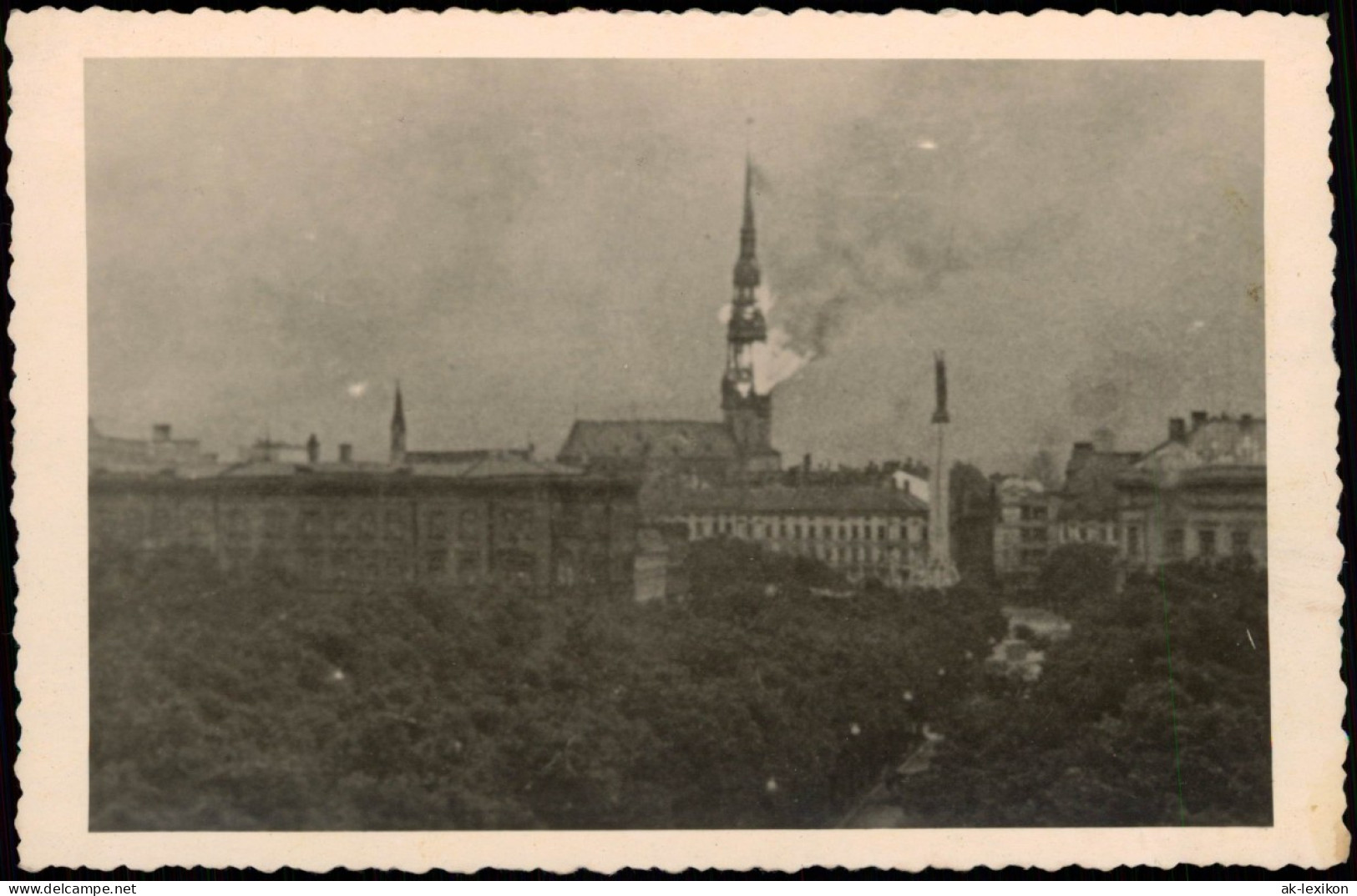 Postcard Riga Rīga Ри́га Brennende Kirche 1962 - Lettland