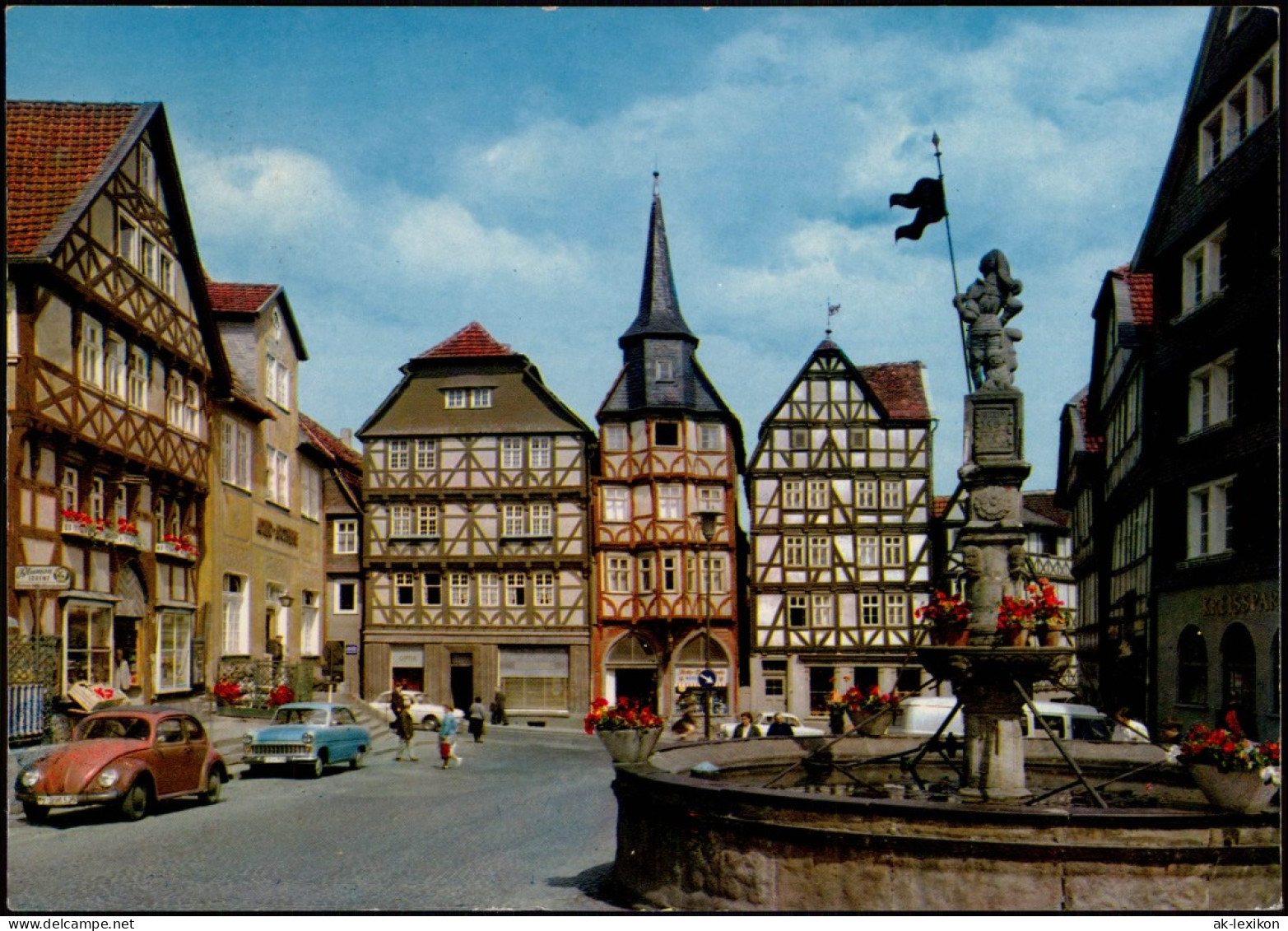 Ansichtskarte Fritzlar VW Käfer Marktplatz 1974 - Fritzlar