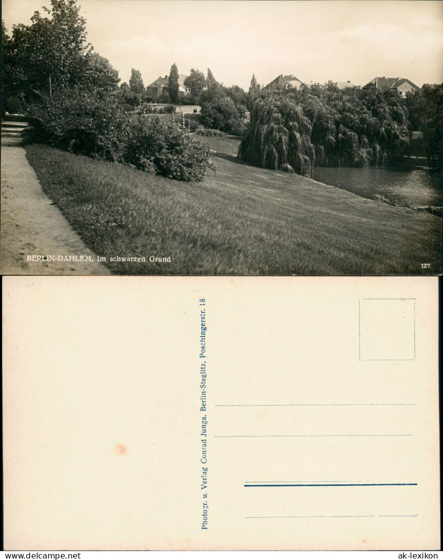 Ansichtskarte Dahlem-Berlin Umland-Ansicht DAHLEM, Im Schwarzen Grund 1930 - Dahlem