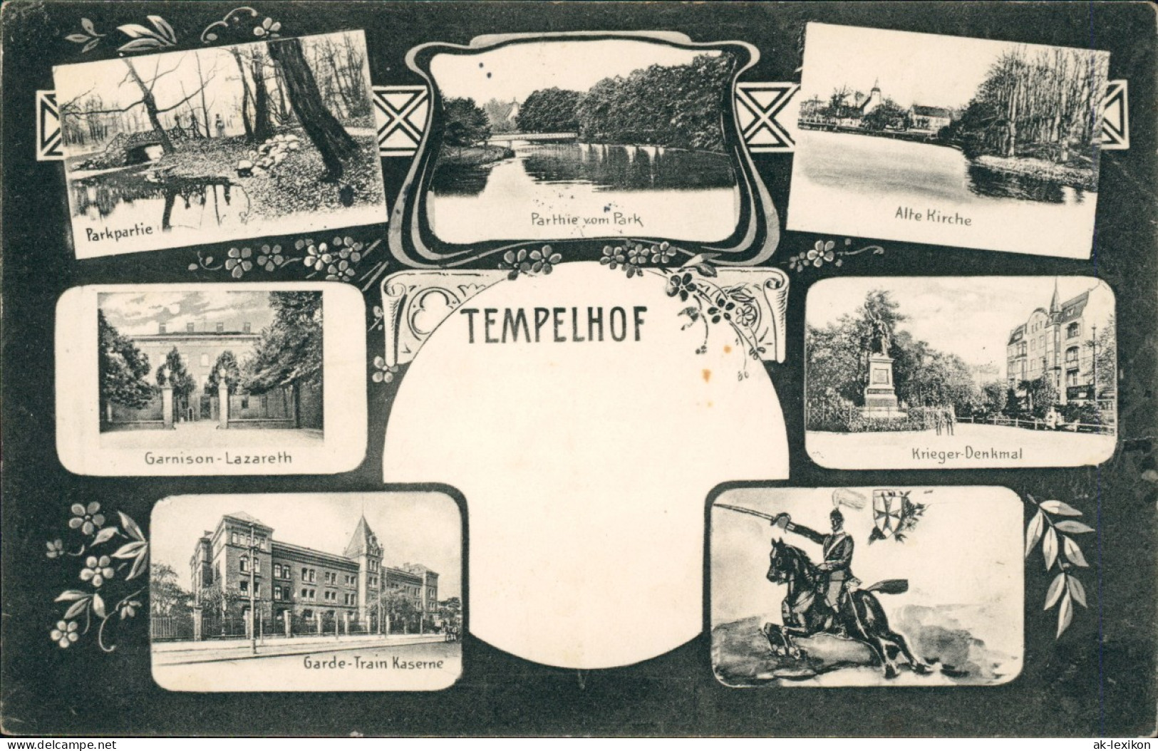 Tempelhof Berlin Lazarett, Kaserne Kriegerdenkmal Uvm 1915  Gel Feldpoststempel - Tempelhof