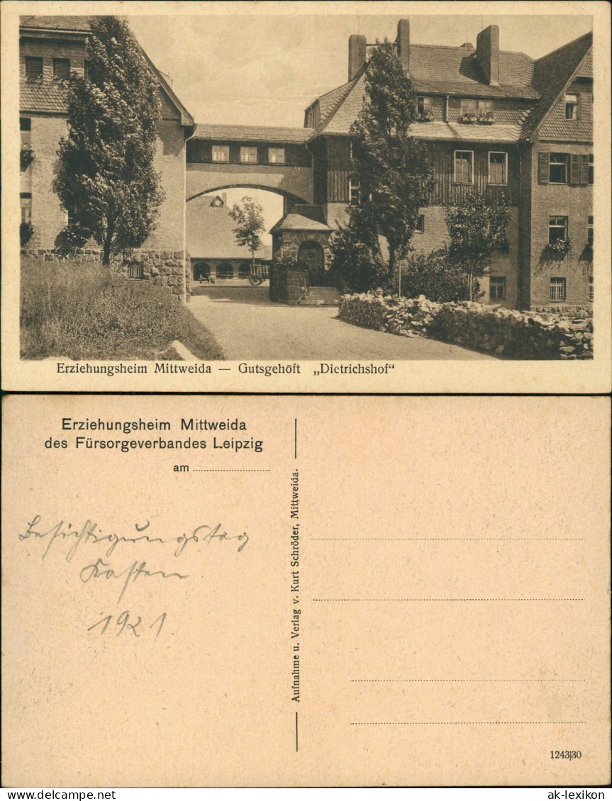 Ansichtskarte Mittweida Gutsgehöft Dietrichshof Erziehungsheim 1928 - Mittweida