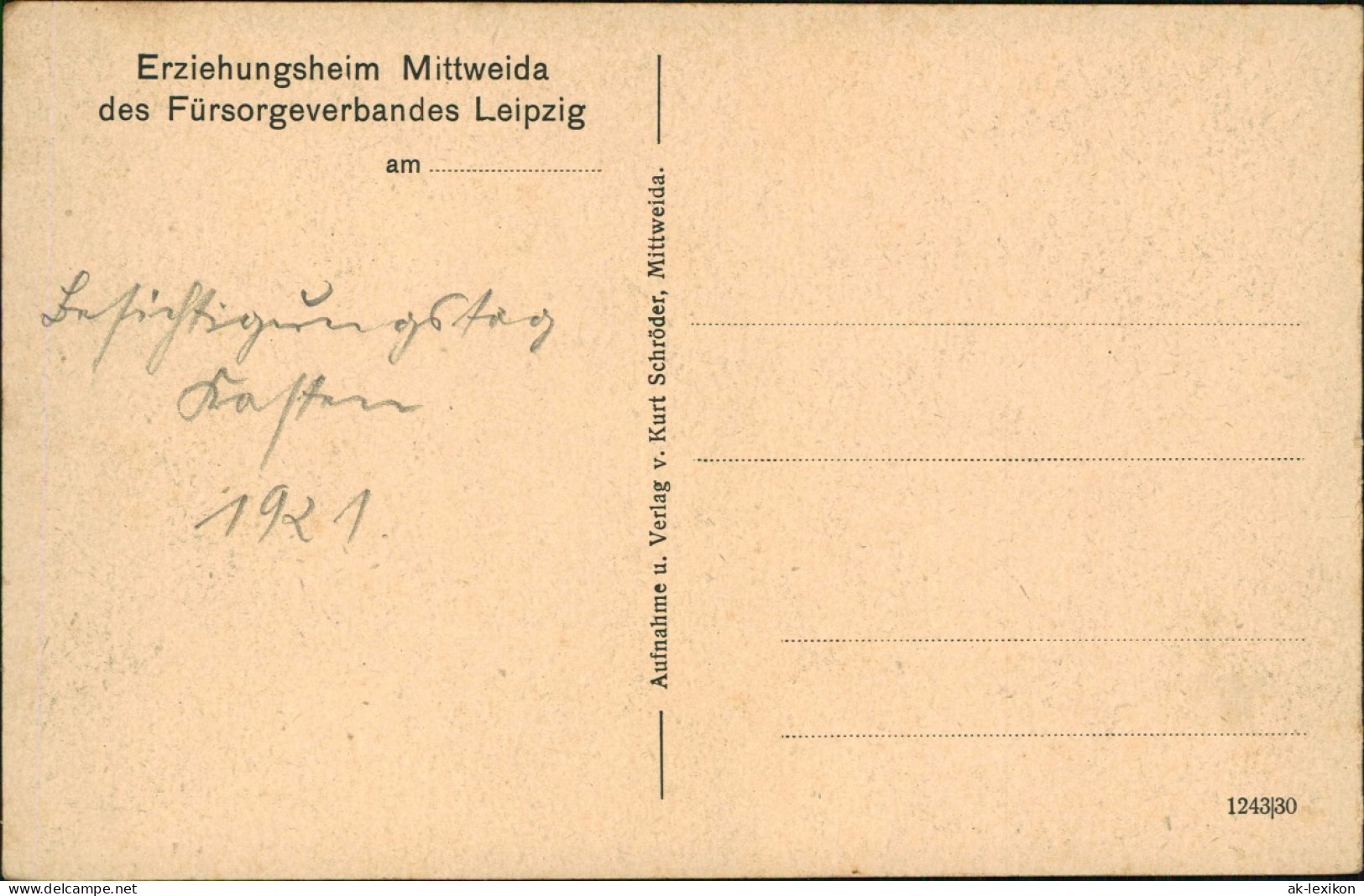 Ansichtskarte Mittweida Gutsgehöft Dietrichshof Erziehungsheim 1928 - Mittweida