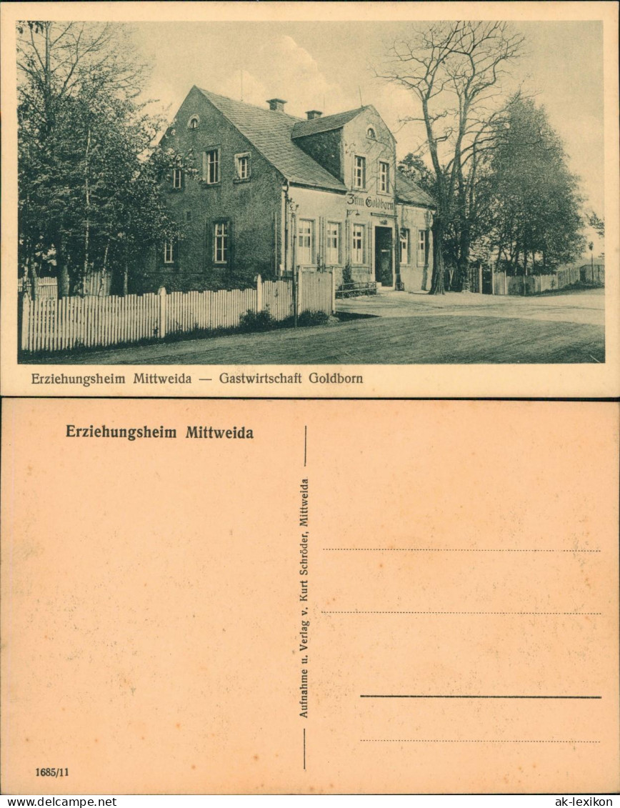 Ansichtskarte Mittweida Erziehungsheim Gastwirtschaft Goldborn 1922 - Mittweida