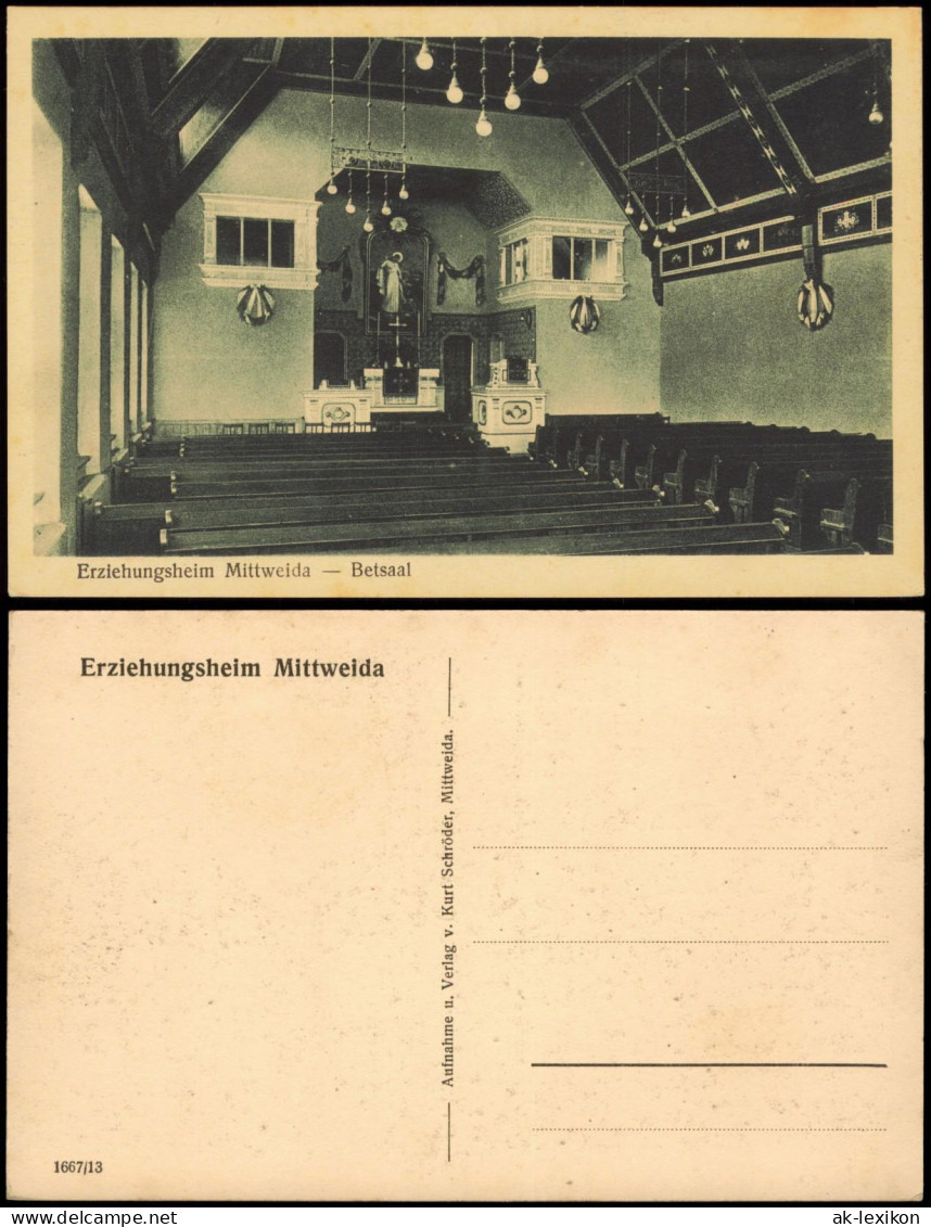 Ansichtskarte Mittweida Erziehungsheim Mittweida Betsaal 1928 - Mittweida