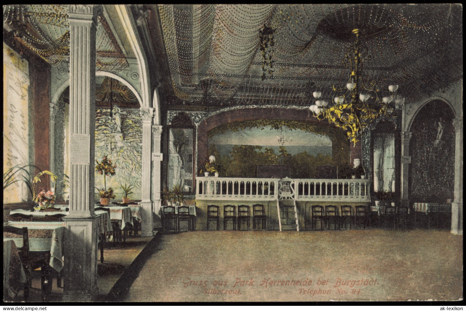 Ansichtskarte Burgstädt Park Herrenhaide Saal Park-Etablissement 1906 - Burgstaedt