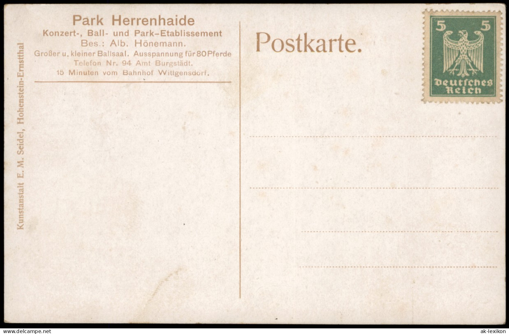 Ansichtskarte Burgstädt Park Herrenhaide - Eingang Restauration 1925 - Burgstädt