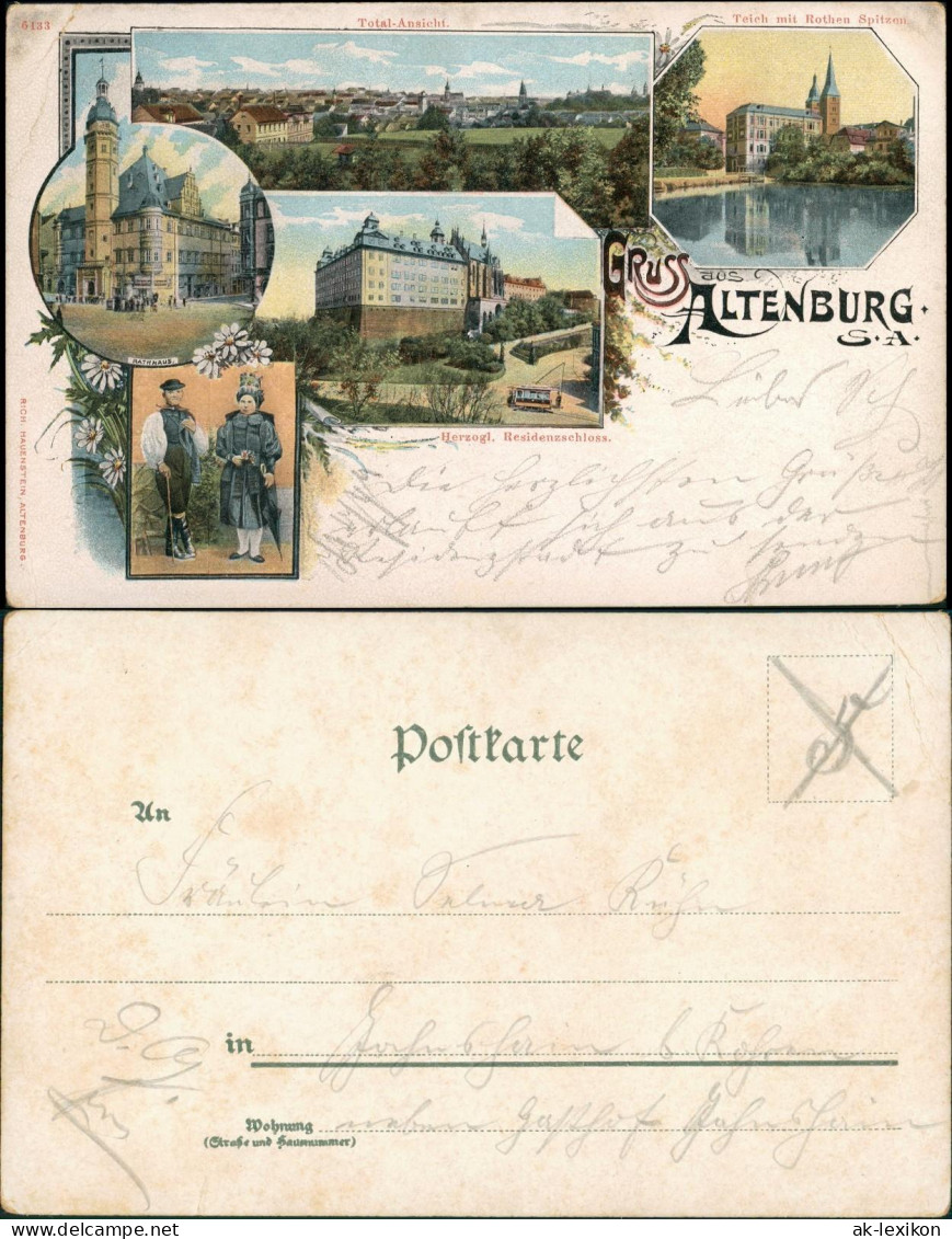 Ansichtskarte Altenburg Stadt, Rothe Spitzen, Rathaus MB 1906 - Altenburg