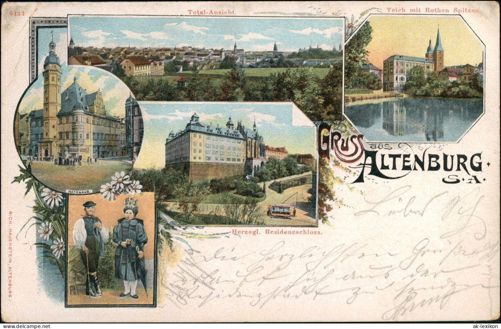 Ansichtskarte Altenburg Stadt, Rothe Spitzen, Rathaus MB 1906 - Altenburg