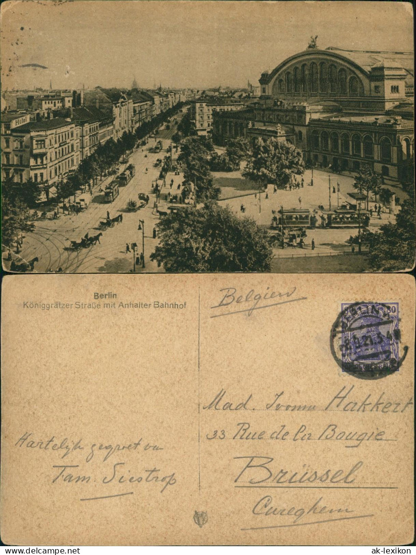 Kreuzberg-Berlin Königgrätzer Straße Mit Anhalter Bahnhof 1921 - Kreuzberg