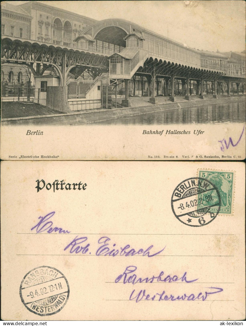 Ansichtskarte Kreuzberg-Berlin Bahnhof Hallesches Ufer 1902 - Kreuzberg