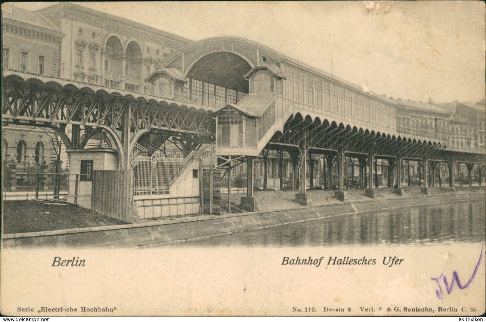 Ansichtskarte Kreuzberg-Berlin Bahnhof Hallesches Ufer 1902 - Kreuzberg