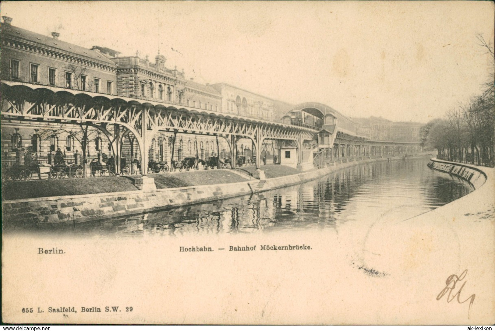 Ansichtskarte Kreuzberg-Berlin Hochbahn Bahnhof Möckernbrücke. 1902 - Kreuzberg