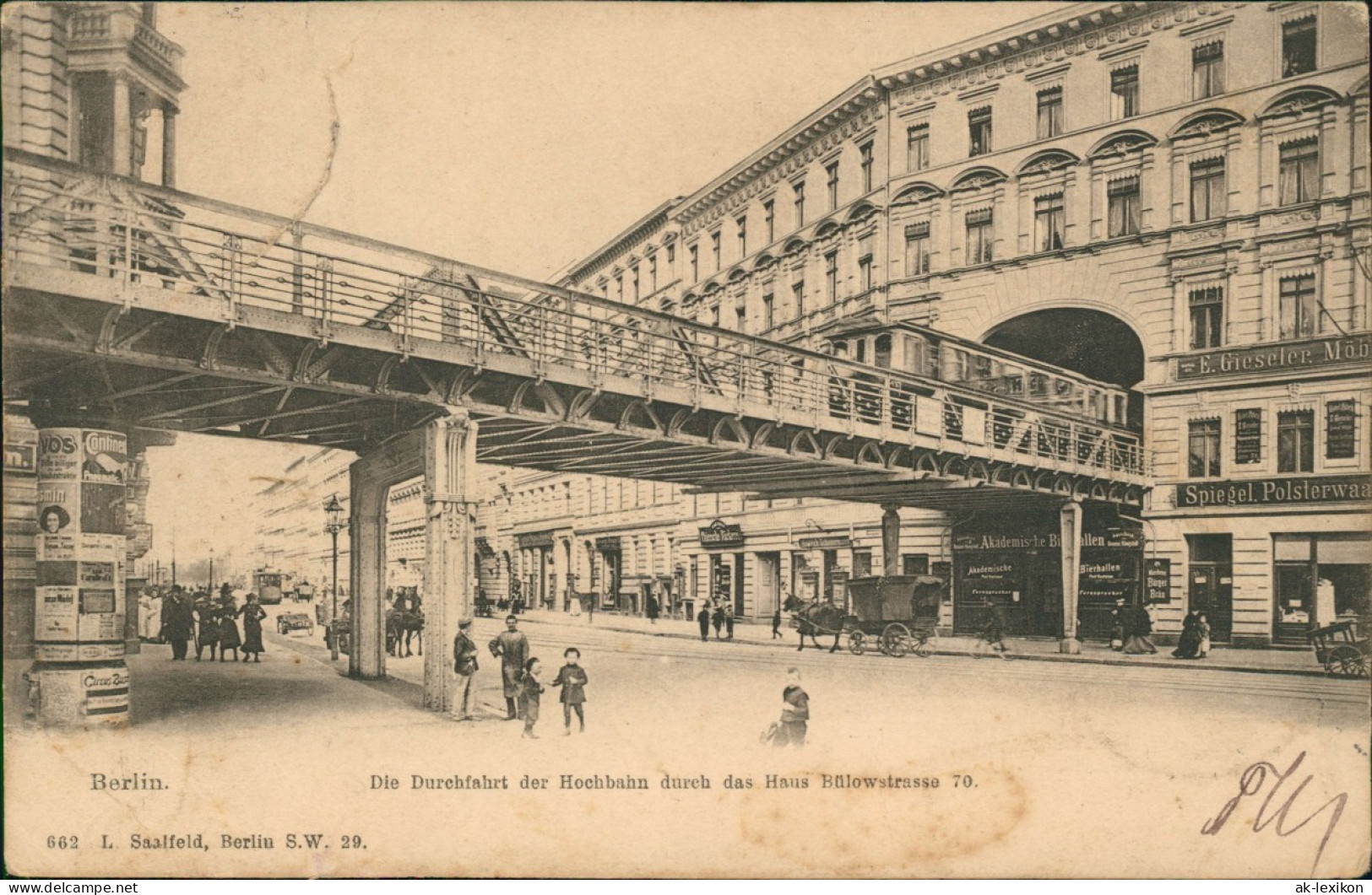Schöneberg-Berlin  Durchfahrt Der Hochbahn Durch Das Haus Bülowstrasse 70. 1902 - Schoeneberg