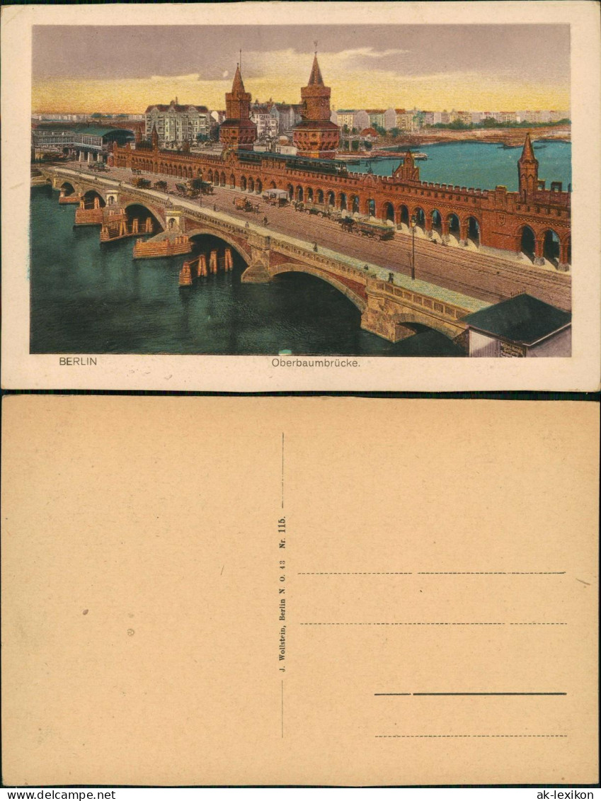 Ansichtskarte Friedrichshain-Berlin Oberbaumbrücke. 1923 - Friedrichshain