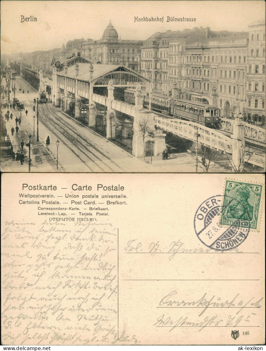 Ansichtskarte Schöneberg Berlin Bülowstrasse Bahnhof 1909  Gel. Stempel - Schöneberg