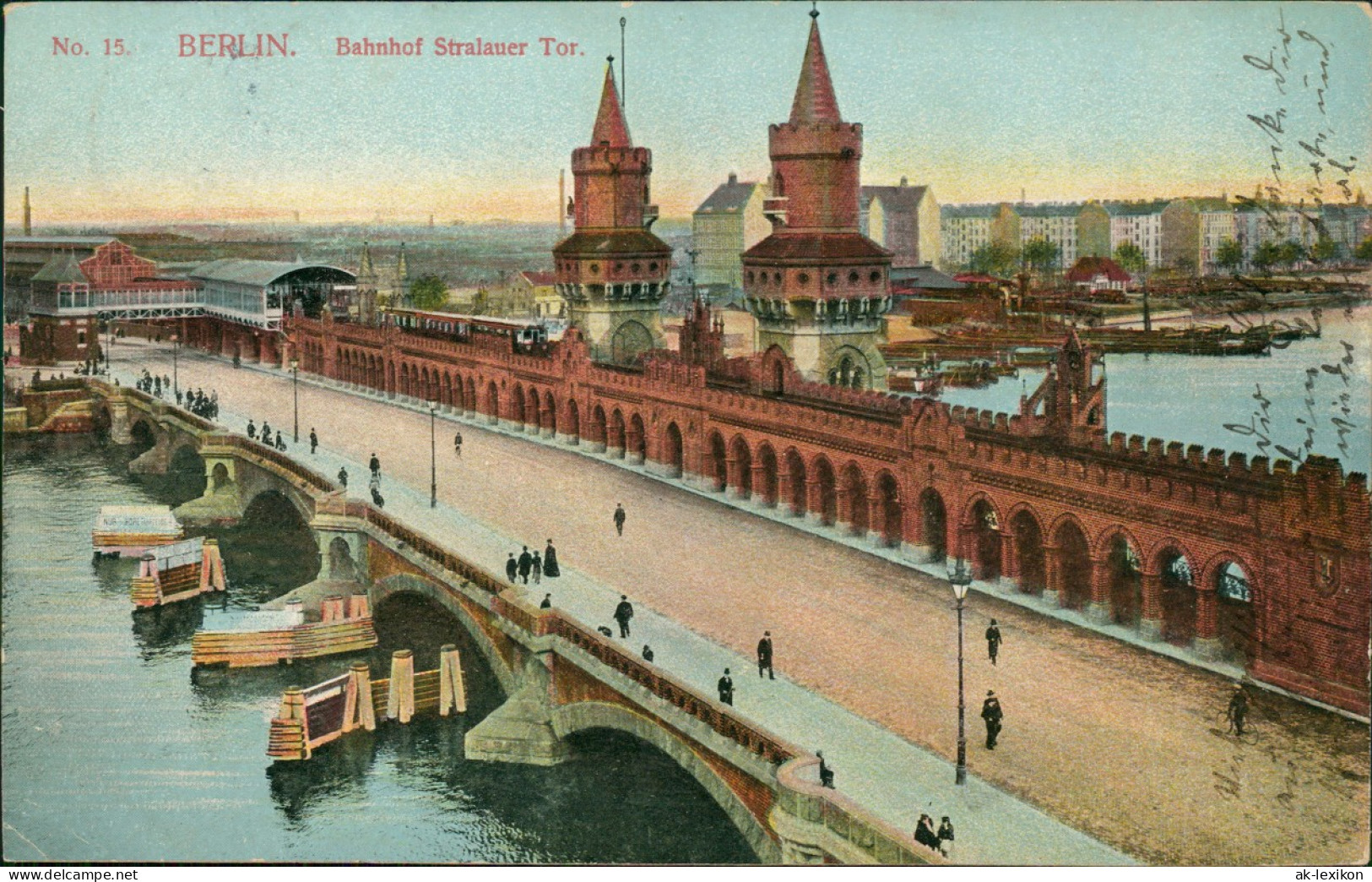 Ansichtskarte Friedrichshain-Berlin Bahnhof Stralauer Tor. 1909 - Friedrichshain