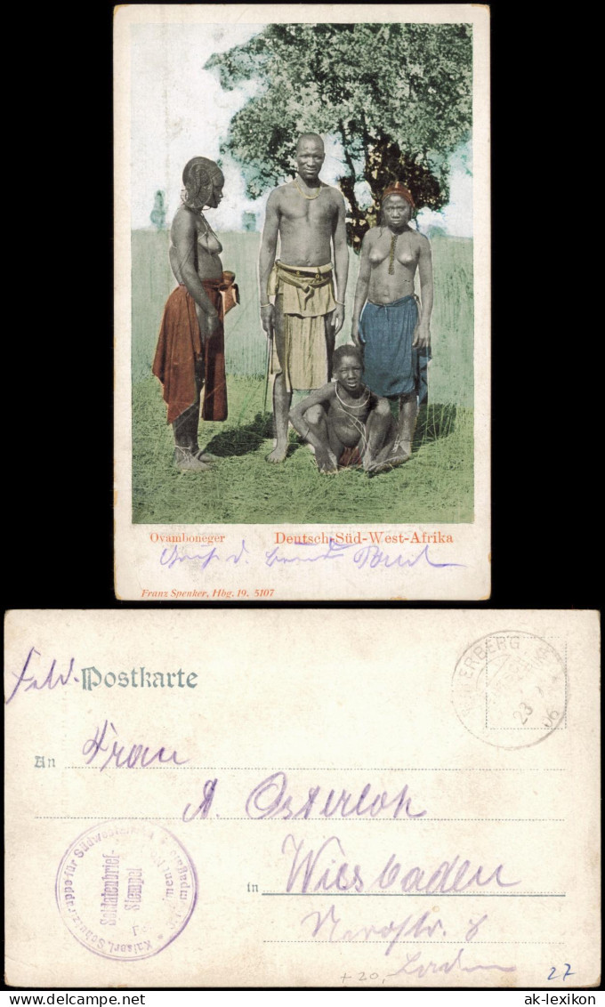 .Namibia Ovamboneger/Deutsch-Südwestafrika DSWA Typen Frauen Nackt Nude 1916 - Namibie