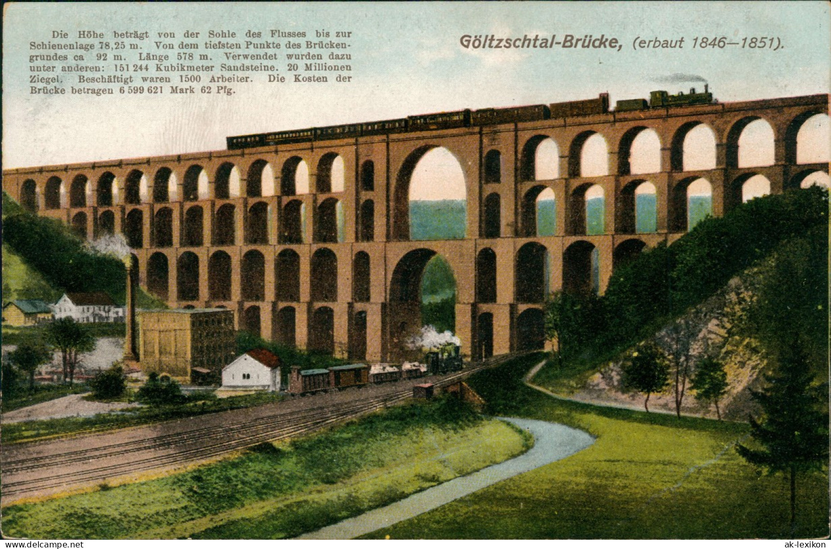 Mylau-Reichenbach (Vogtland) Göltzschtalbrücke - Eisenbahn Und Fabrik 1922 - Mylau