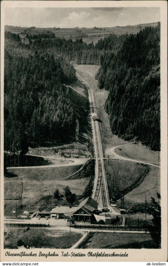 Ansichtskarte Lichtenhain Bergbahn-Oberweißbach Bergbahn 1951  Sonderstempel - Lichtenhain