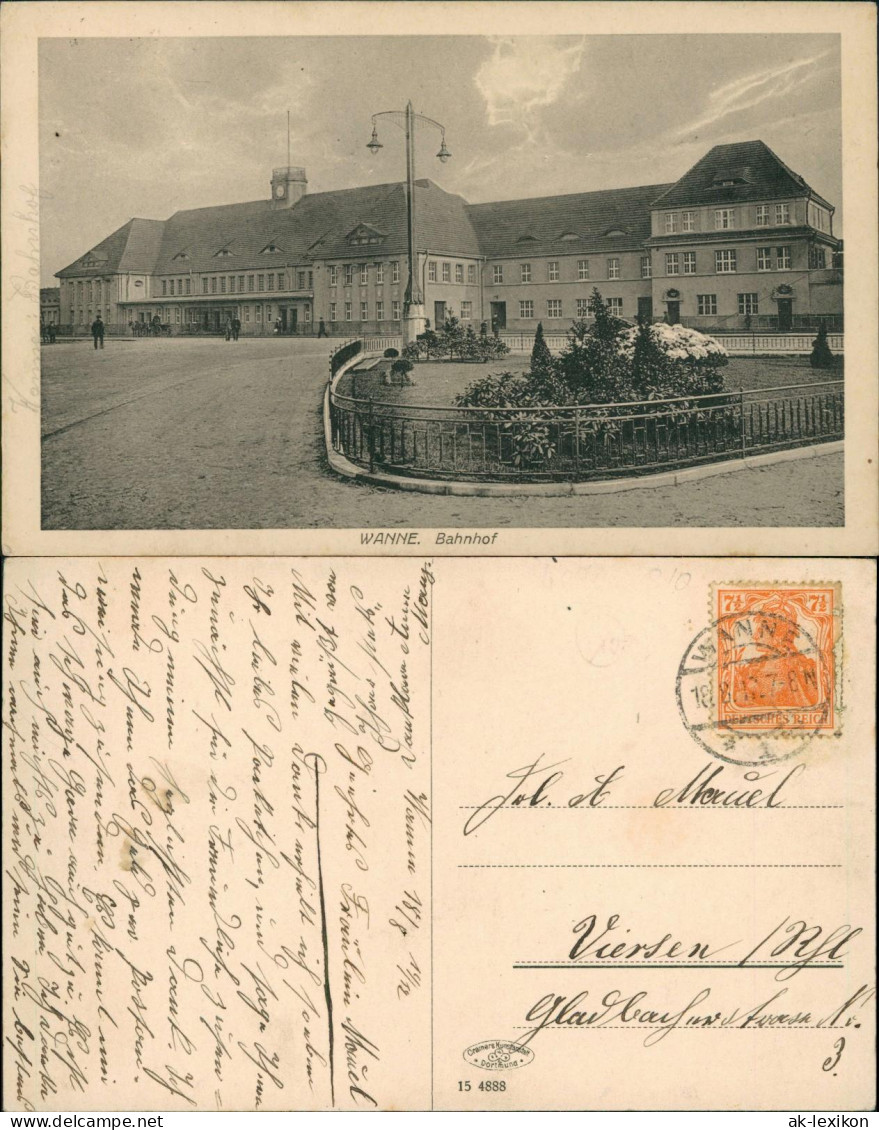 Ansichtskarte Wanne-Eickel-Herne Bahnhof 1917 - Herne