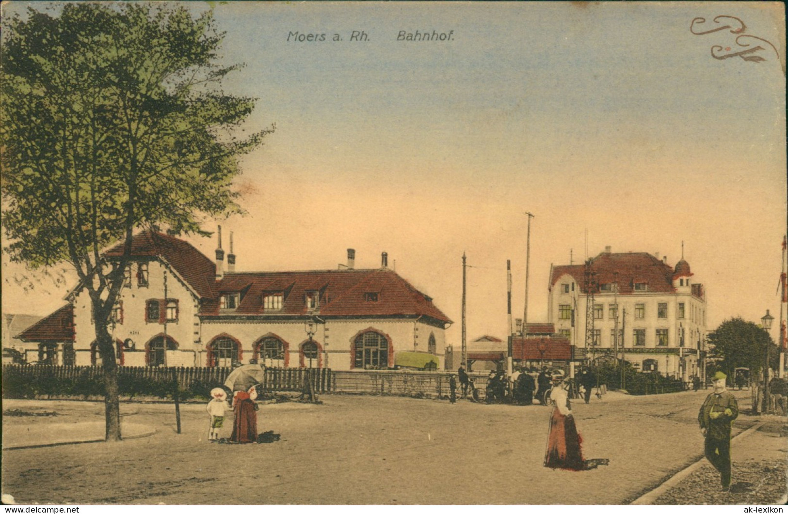 Ansichtskarte Moers Bahnhof 1909 - Mörs