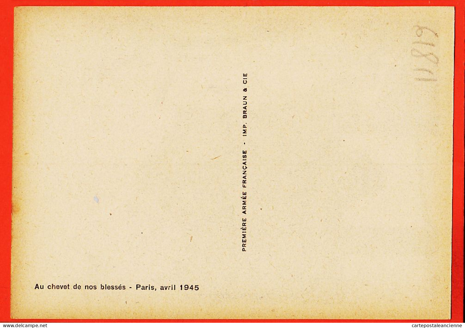 29130 / ⭐ PARIS WW2 Guerre 1939-1944 Hopital Avril 1945 Au Chevet De Nos Blessés Première Armée Française Imprim. BRAUN - Gezondheid, Ziekenhuizen