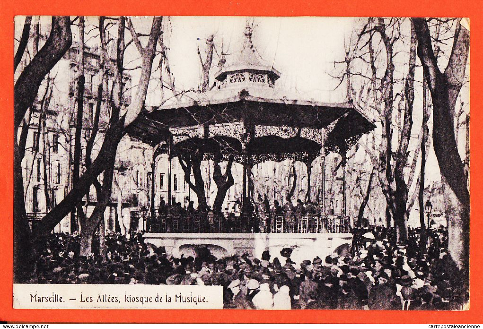 29456 / ⭐ MARSEILLE (13) Les Allées Kiosque De La Musique Jour De Concert 1910s  - Parchi E Giardini