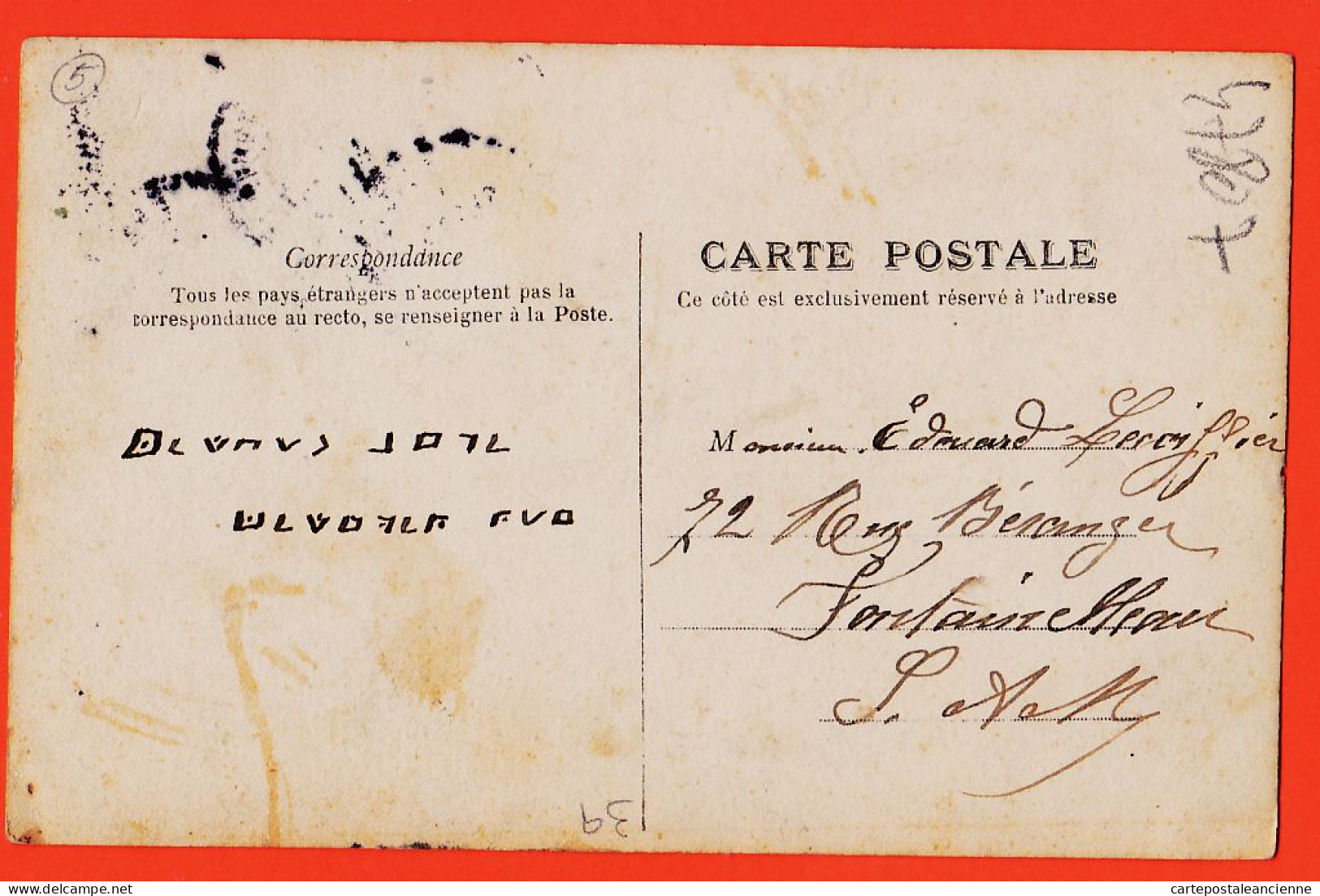 29384 / ⭐ Style ART-DECO Promotion De La CARTE POSTALE Poète Exprime Doux Voeux 1906 à Edouard LECOIFFIER Fontainebleau  - Postal Services