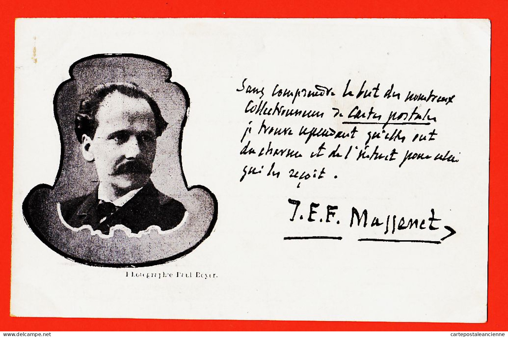 29385 / ⭐ Promotion Pour La CARTE POSTALE ILLUSTREE  J.E.F MASSENET Photographe Paul BOYER 1900s - Postal Services
