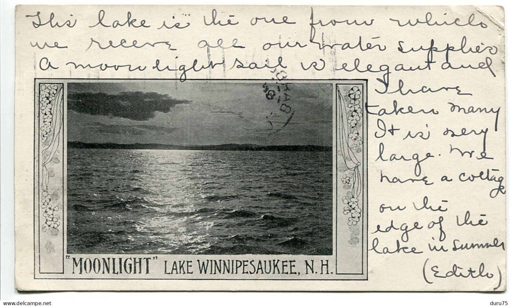 MOONLIGHT LAKE WINNIPESAUKEE * Dos Simple * Voyagé 1905 - Other & Unclassified