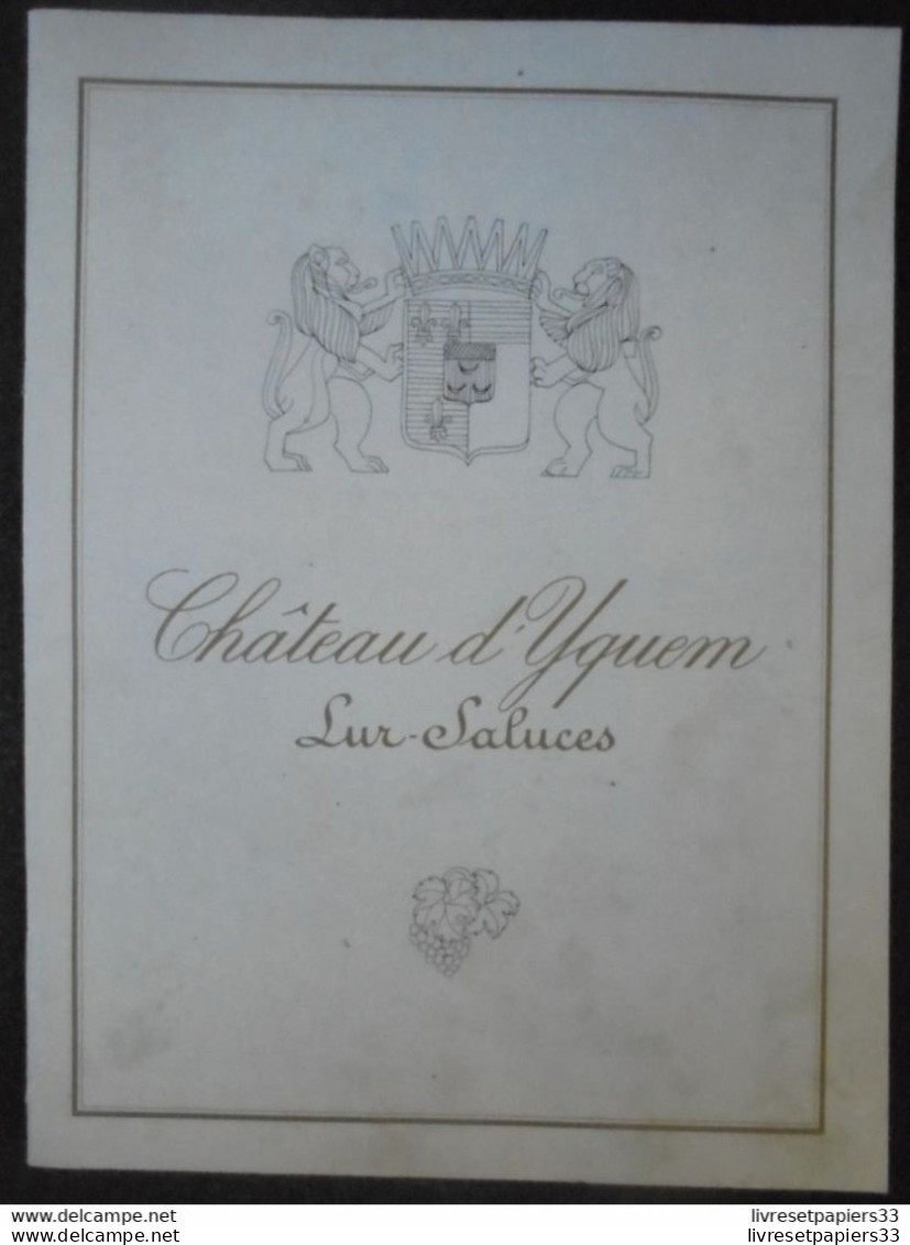 Plaquette Château D'Yquem  Lur-Saluces 1975 - Gastronomia