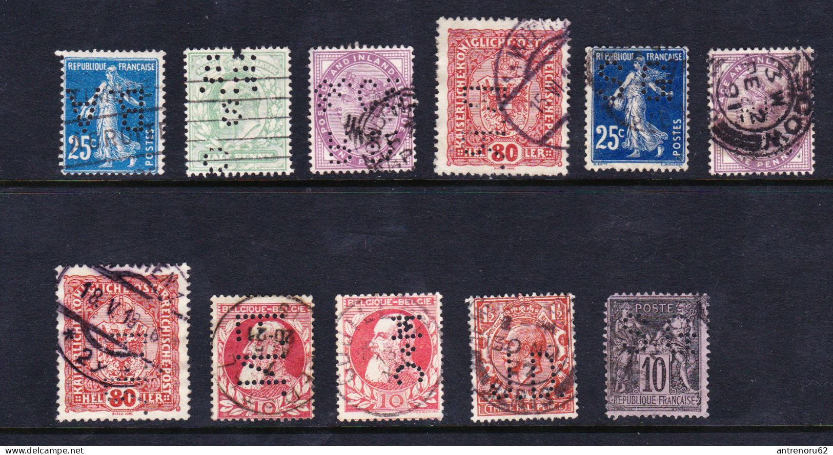 STAMPS-PERFINS-USED-SEE-SCAN - Perfins