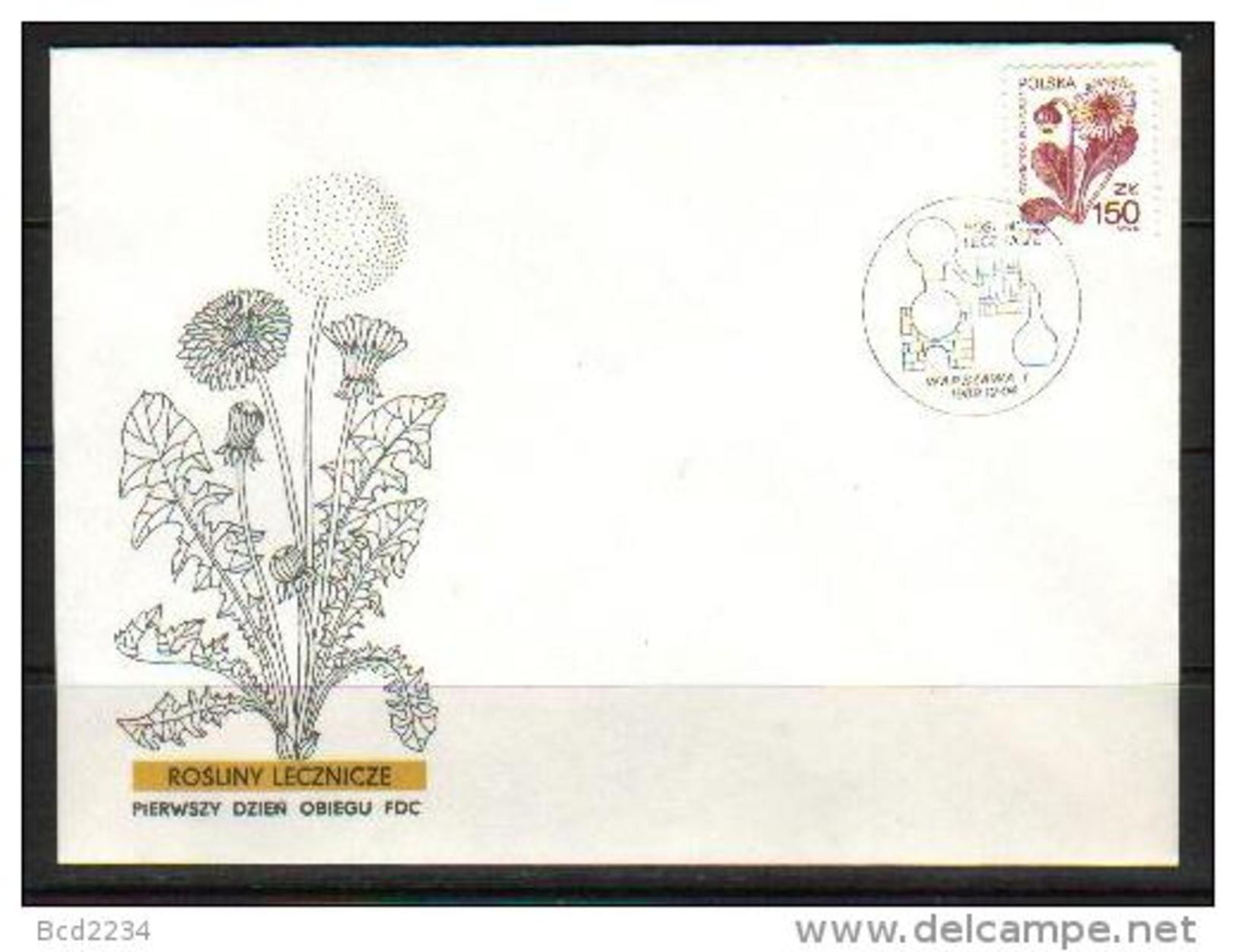 POLAND FDC 1989 MEDICINAL PLANTS FOR HEALING SERIES 2 Flowers Herbs Chemist Pharmacist Science Medicine Drugs Healthcare - Pharmacie