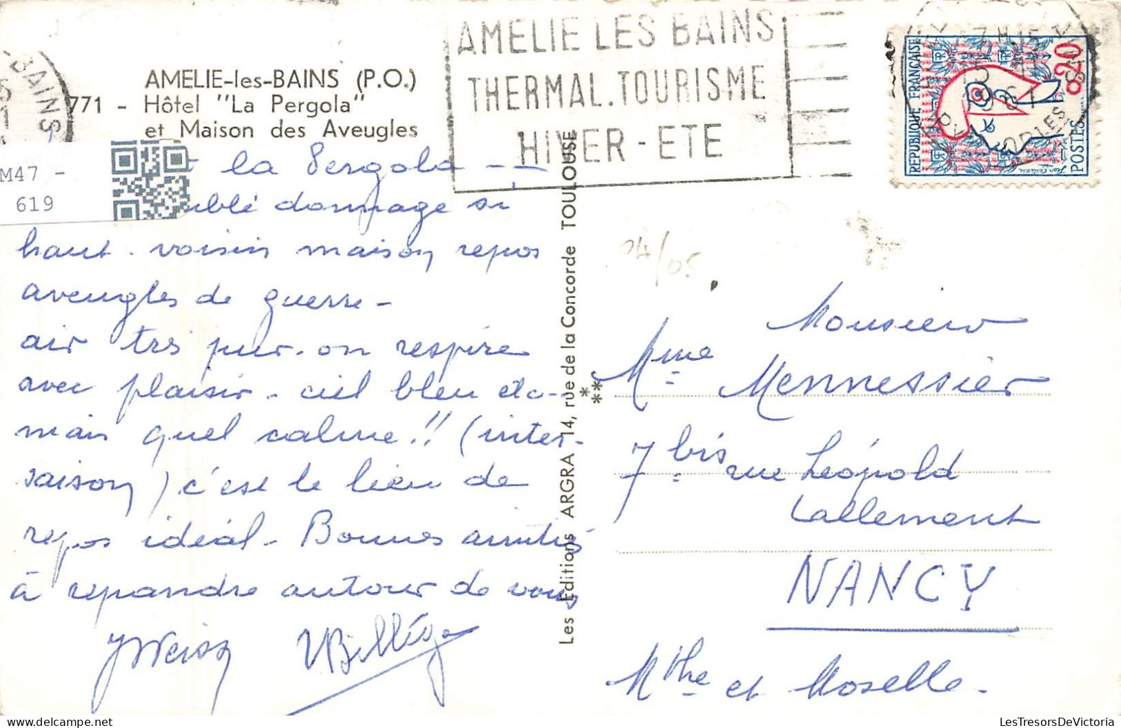 FRANCE - Amélie Les Bains - Hôtel "La Pergola" Et Maison Des Aveugles - Carte Postale Ancienne - Amélie-les-Bains-Palalda