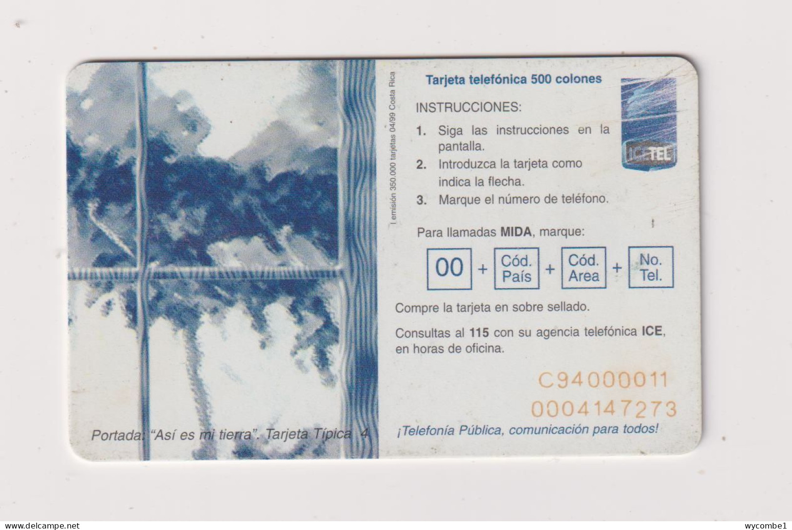 COSTA RICA -   Asi Es Mi Tierra Chip Phonecard - Costa Rica