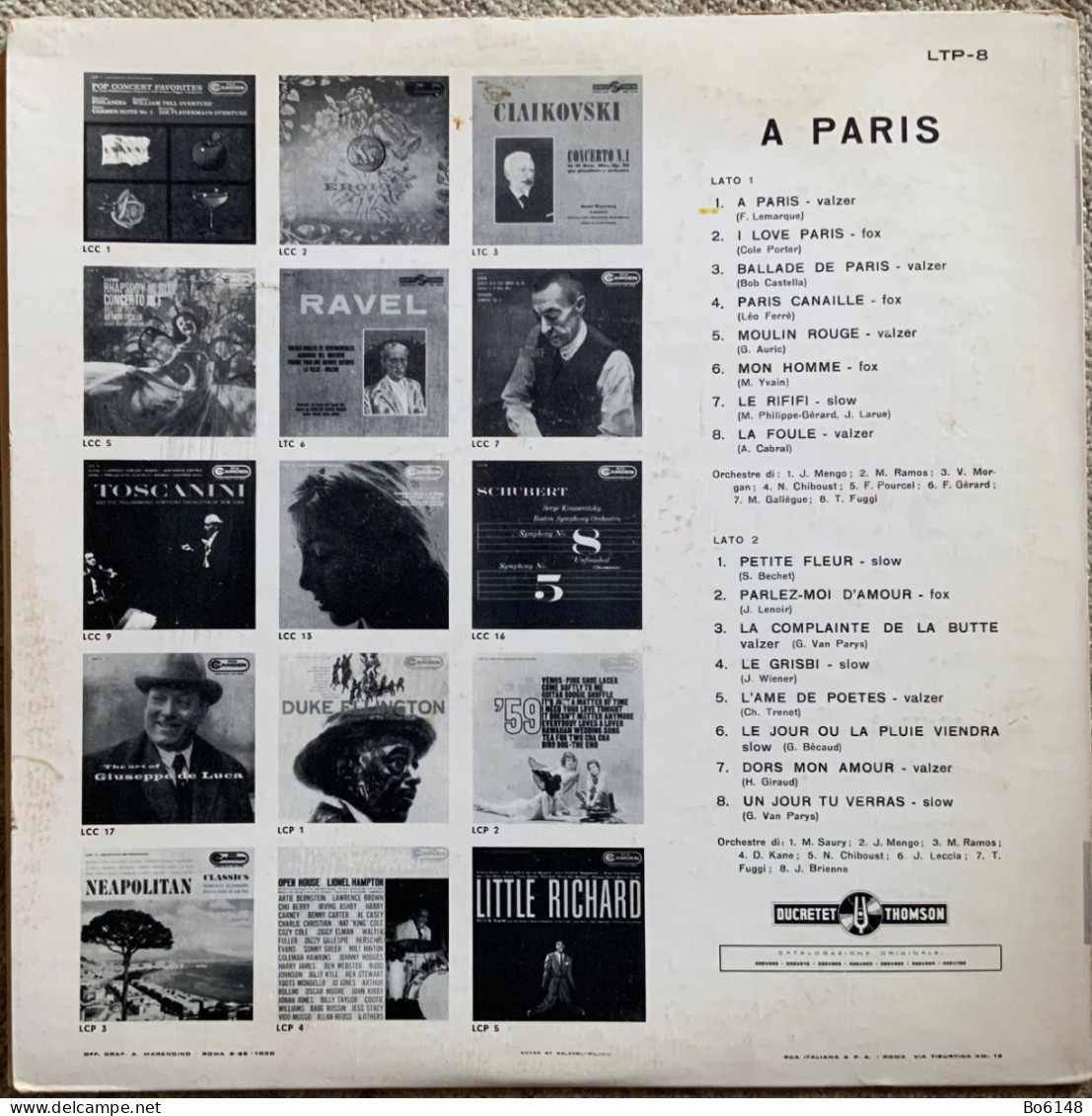 Disco LP Vinile 33 Giri Anni ‘50/60 : A PARIS  Ed. Ducretet Thomson - Sonstige - Franz. Chansons