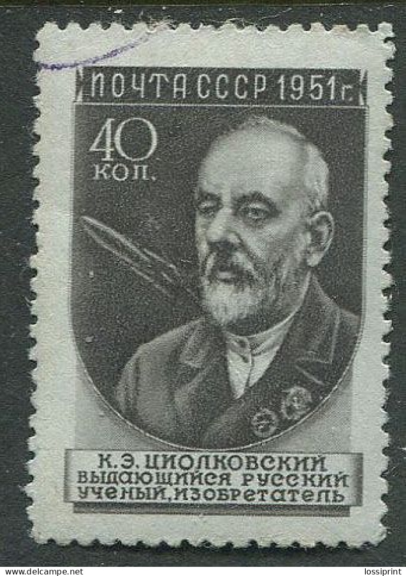 Soviet Union:Russia:USSR:Used Stamp K.E.Tsiolkovski, 1951 - Oblitérés