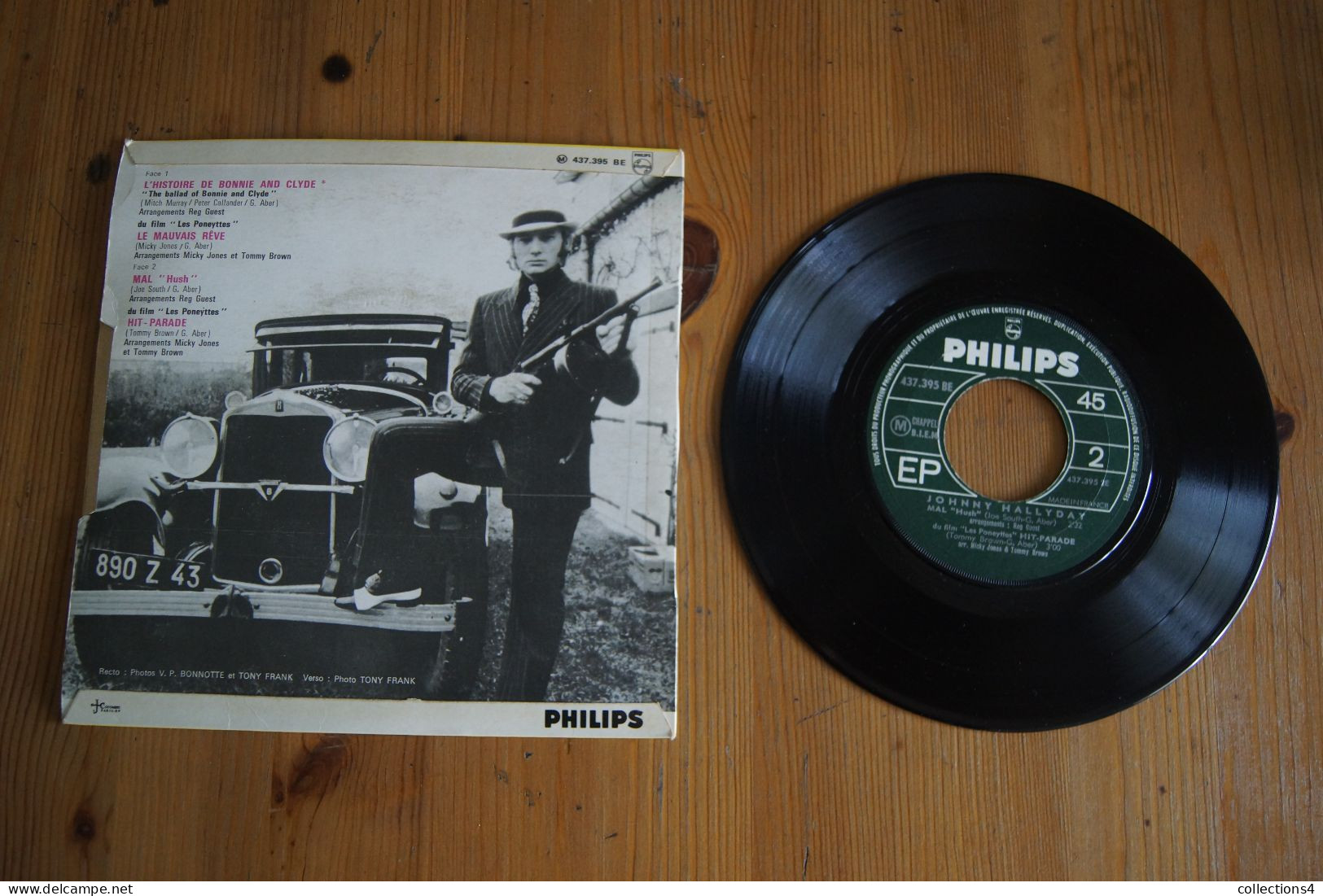 JOHNNY HALLYDAY  L HISTOIRE DE BONNIE AND CLYDE EP 1969 VARIANTE - 45 Rpm - Maxi-Single