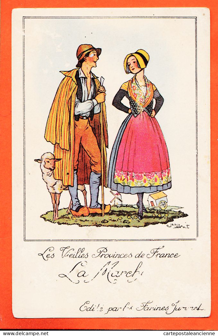 37463 / ⭐ LA MARCHE Illustration Jean DROIT Série Les Vieilles Provinces De FRANCE Publicité Farines JAMMET Cppub 1940s - Droit
