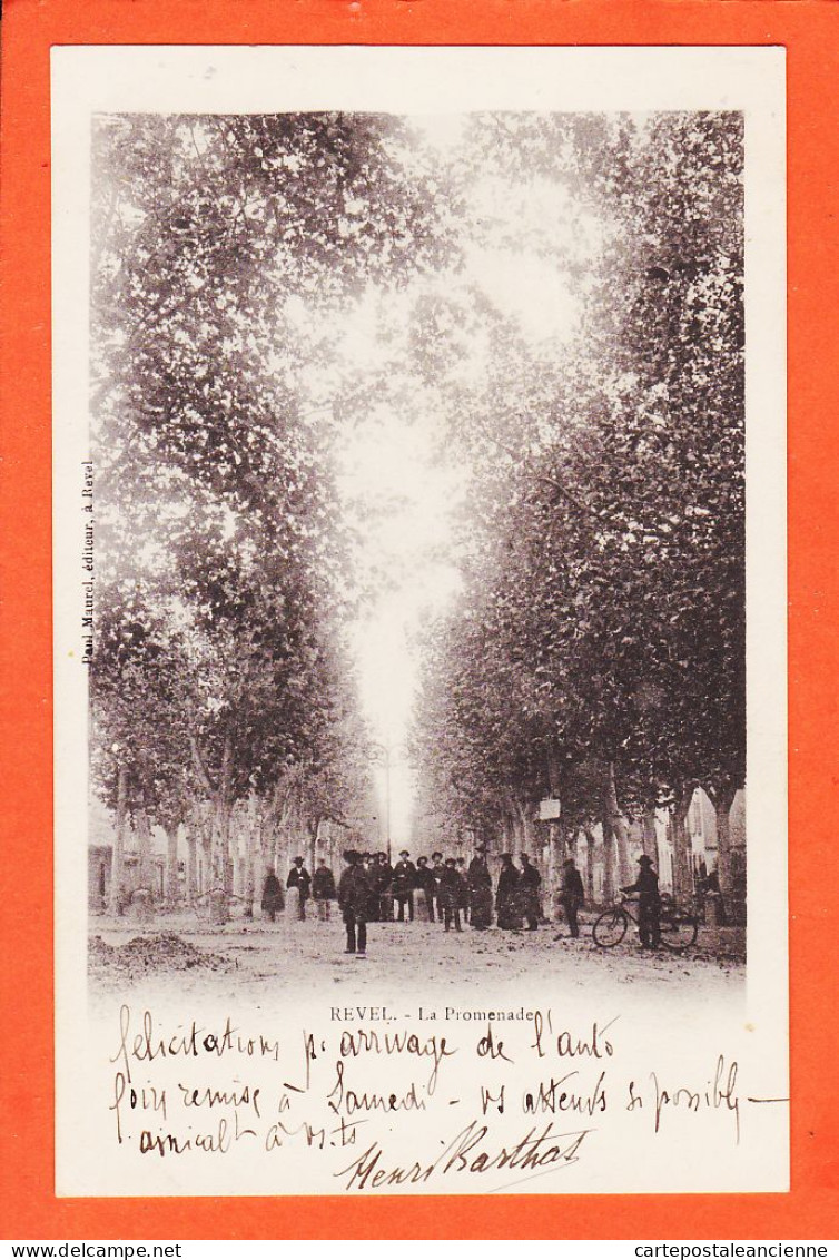 37103 / ⭐ REVEL 31-Haute Garonne La Promenade 1903 Henri BARTHAS à Louis ALBY Chateau PARISOT Soual-Editeur Paul MAUREL  - Revel